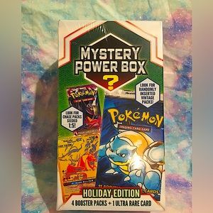 Pokémon 🔥Mystery Power Box ⭐️Holiday Edition - Sealed, 4 Boosters & Ultra Rare!